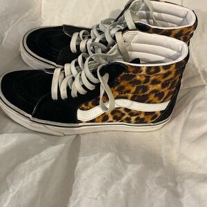 Vans Sk8-Hi Leopard Print Black White High-Top Sneakers